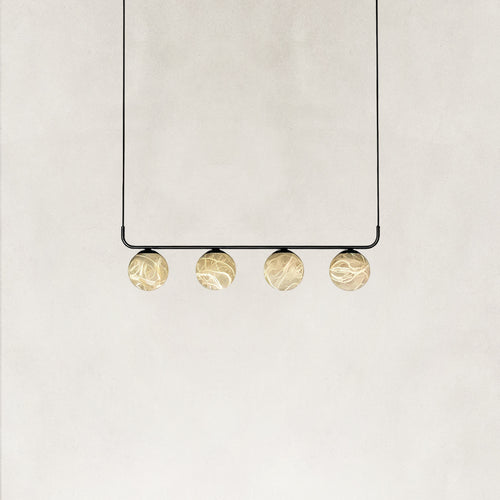 Orbital Cluster Alabaster 4-Light Linear Pendant 30
