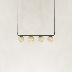 Orbital Cluster Alabaster 4-Light Linear Pendant 30