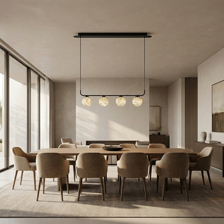 Orbital Cluster Alabaster 4-Light Linear Pendant 30"L