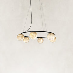 Orbital Cluster Alabaster 6-Light Chandelier 27
