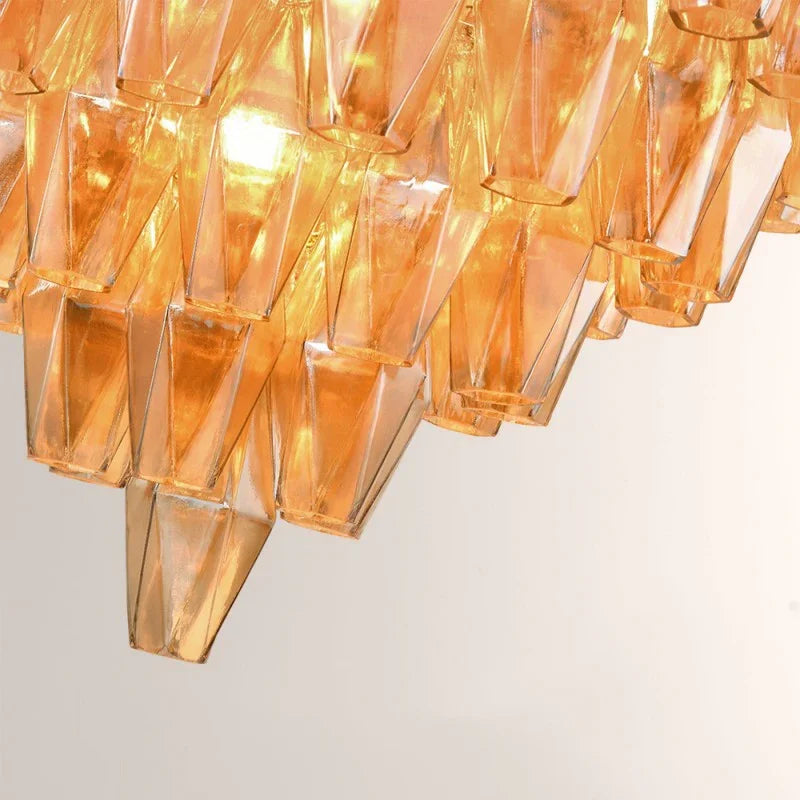 Oris Drop Round Crystal Glass Chandelier 36"D