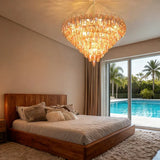 Oris Drop Round Crystal Glass Chandelier 36"D