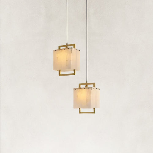 Orivan Alabaster 2-Light Cluster Dome Chandelier 6