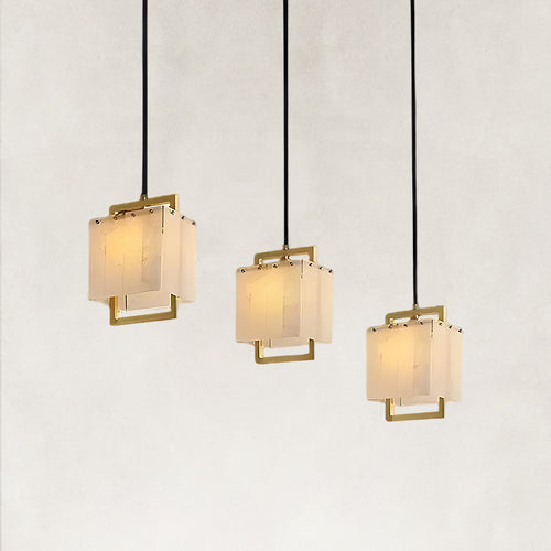 Orivan Alabaster 3-Light Cluster Dome Chandelier 22
