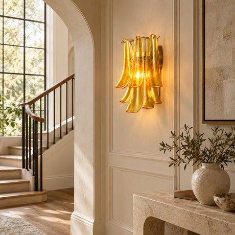 Orlena Glass Petal Wall Sconce 13"W
