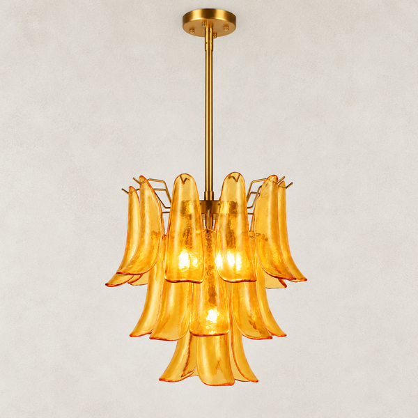 Orlena Glass Petal Chandelier 16"D