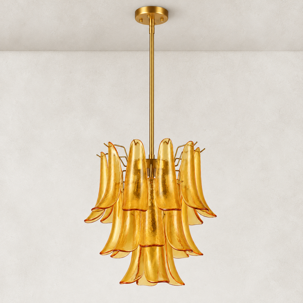 Orlena Glass Petal Chandelier 16"D