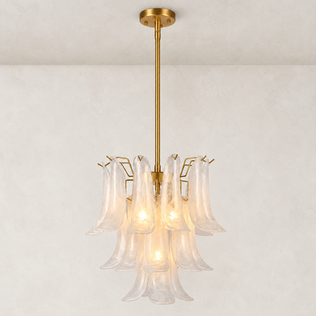 Orlena Glass Petal Chandelier 16"D