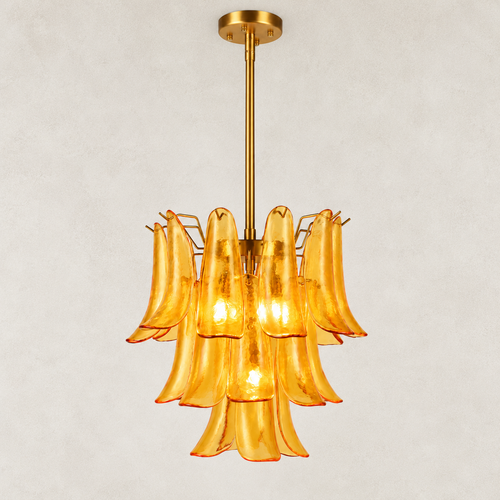 Orlena Glass Petal Chandelier 16