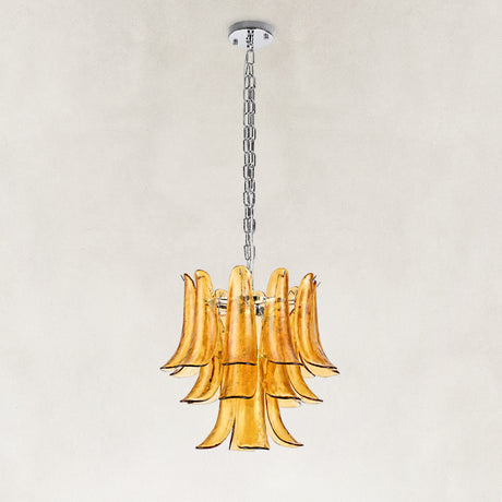 Orlena Glass Petal Chandelier 19.6"D