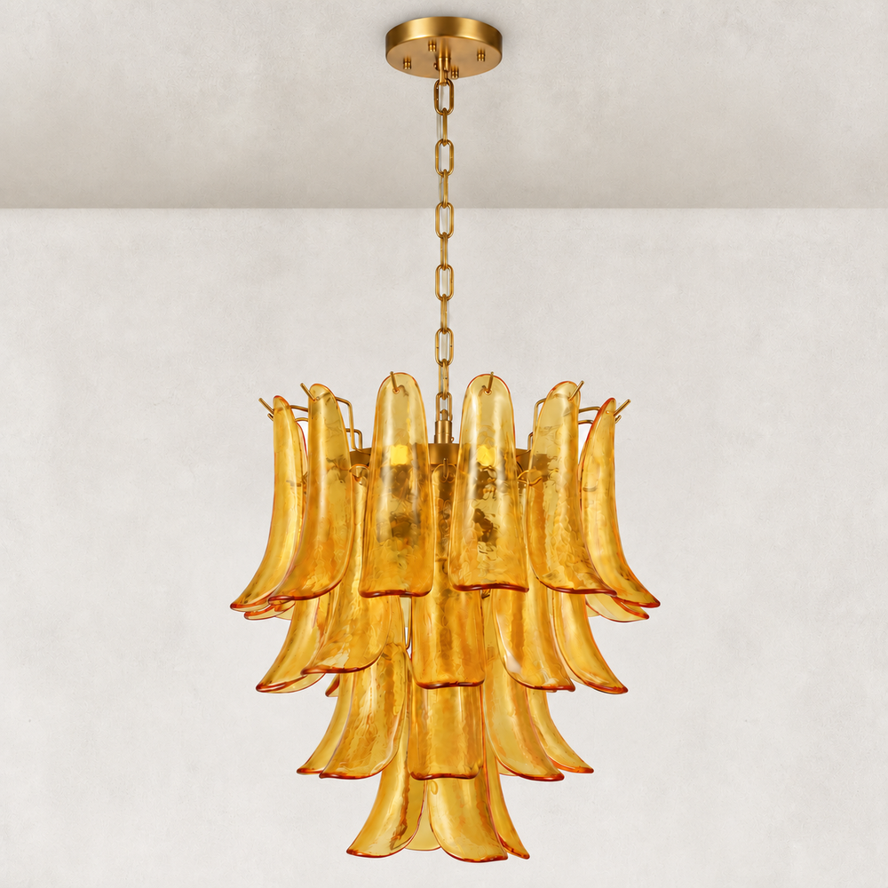 Orlena Glass Petal Chandelier 20"D