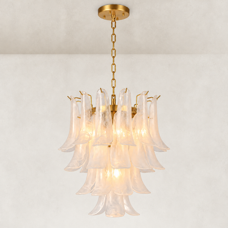 Orlena Glass Petal Chandelier 20"D