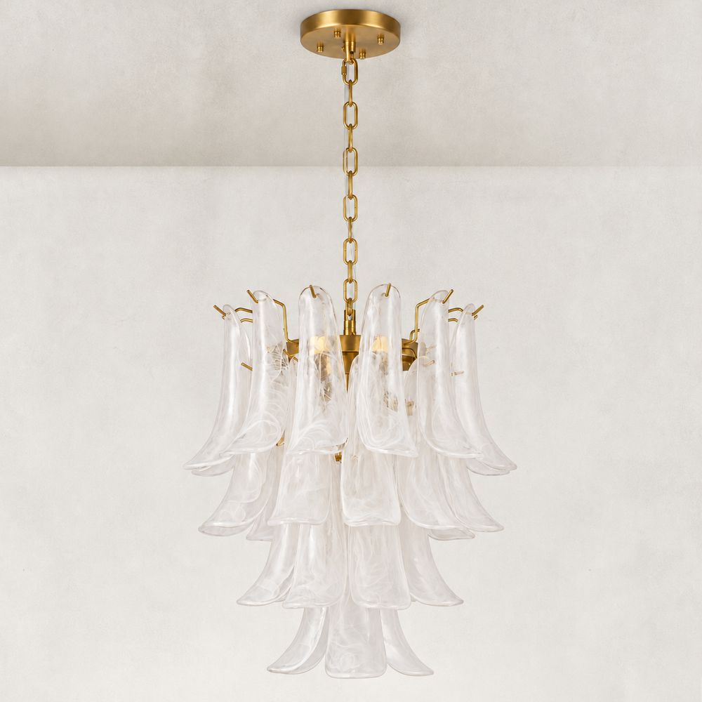 Orlena Glass Petal Chandelier 20"D