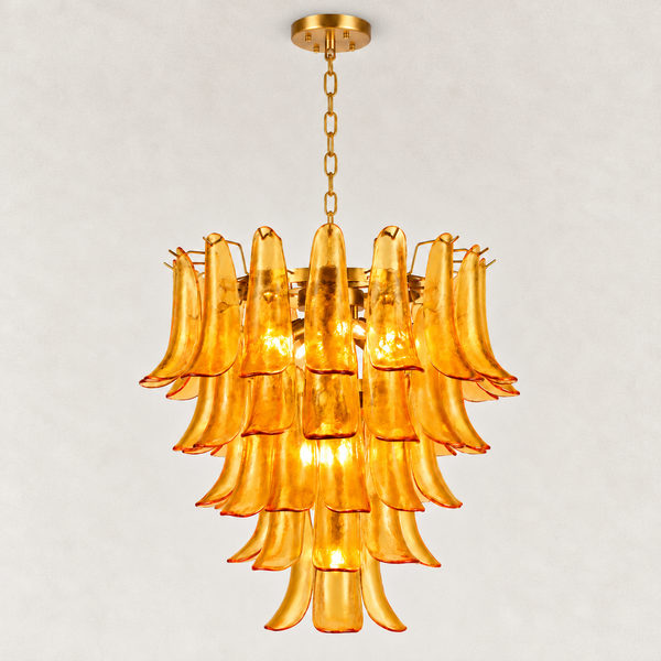 Orlena Glass Petal Chandelier 26"D