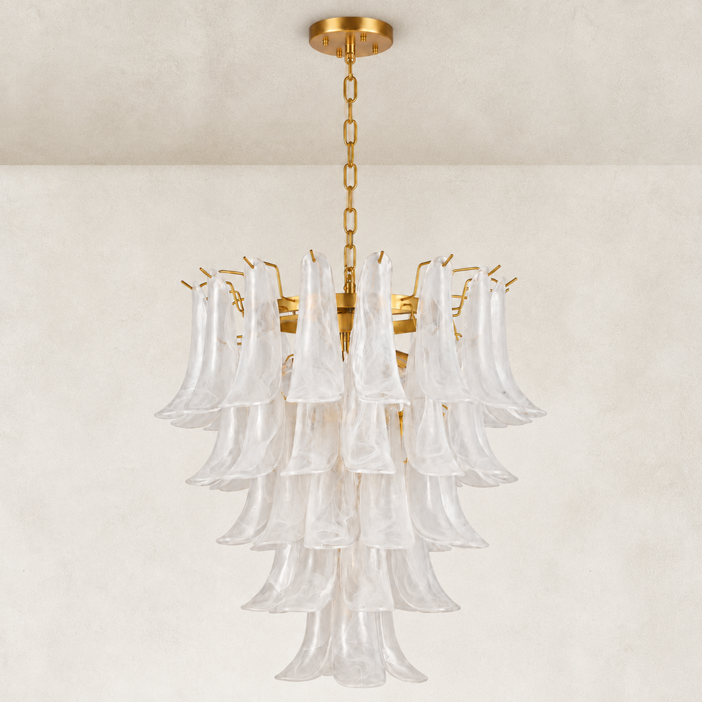 Orlena Glass Petal Chandelier 26"D