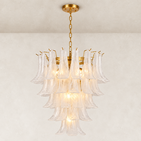 Orlena Glass Petal Chandelier 26"D