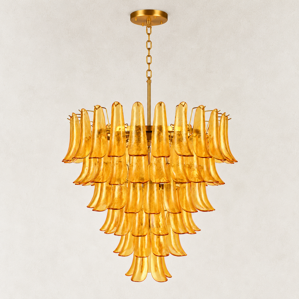 Orlena Glass Petal Chandelier 36"D