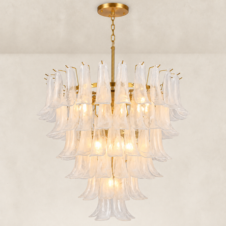 Orlena Glass Petal Chandelier 36"D