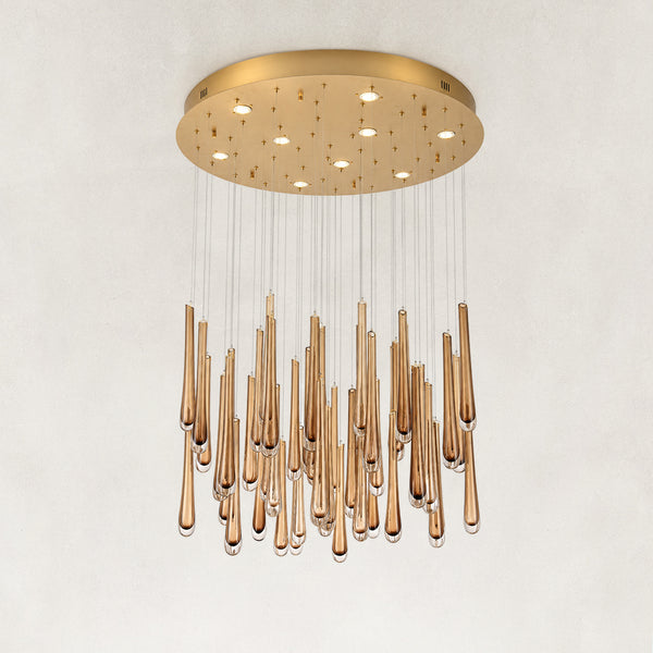 Orvelle Crystal Round Cascade Chandelier 36"D