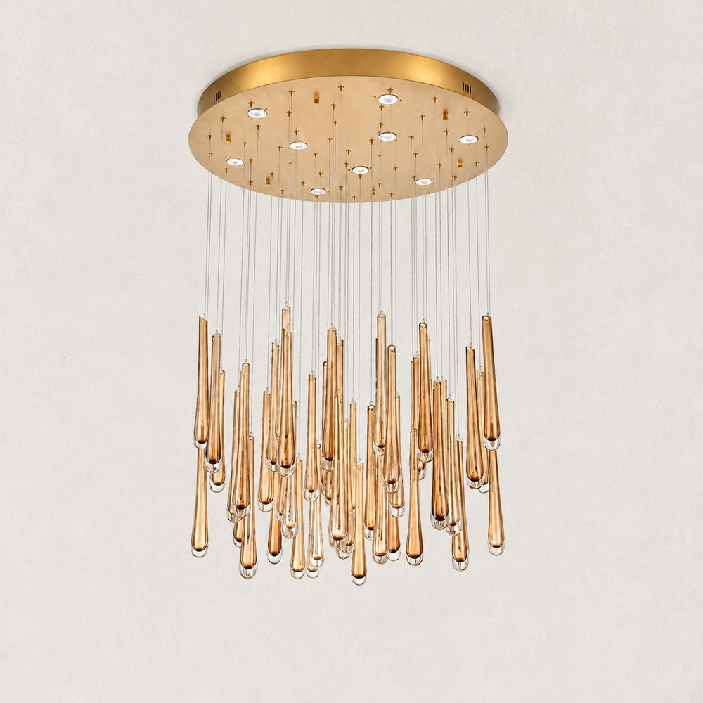 Orvelle Crystal Round Cascade Chandelier 36"D