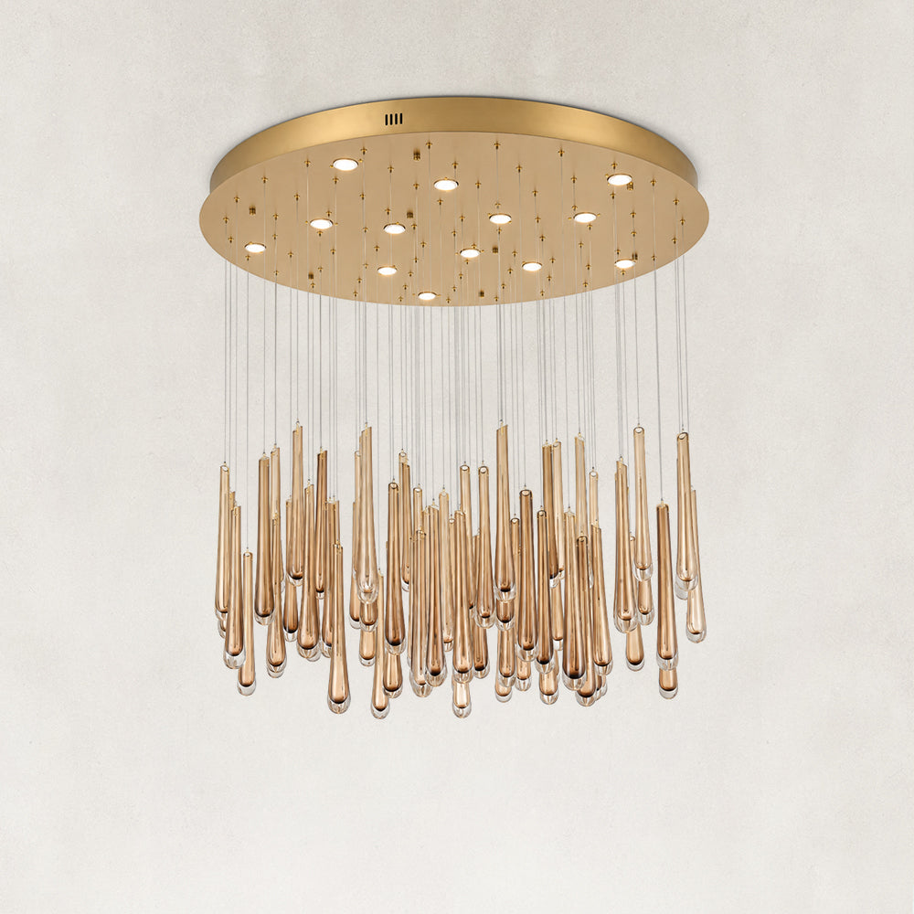 Orvelle Crystal Round Cascade Chandelier 48"D