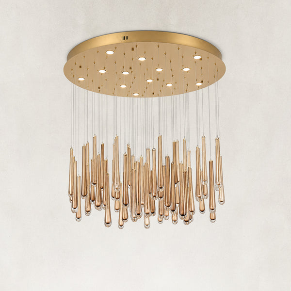 Orvelle Crystal Round Cascade Chandelier 48"D
