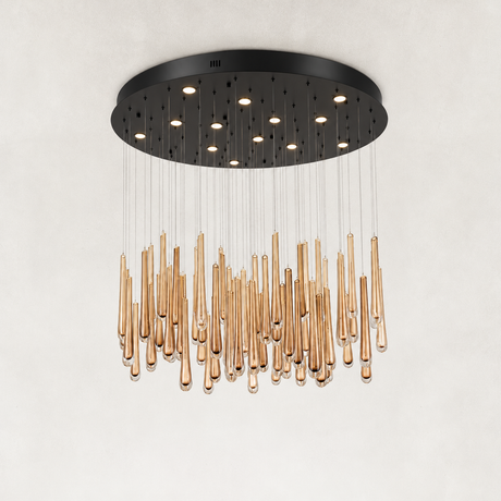 Orvelle Crystal Round Cascade Chandelier 48"D