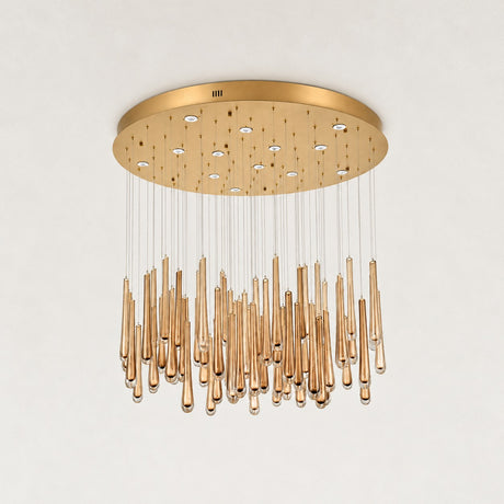 Orvelle Crystal Round Cascade Chandelier 48"D