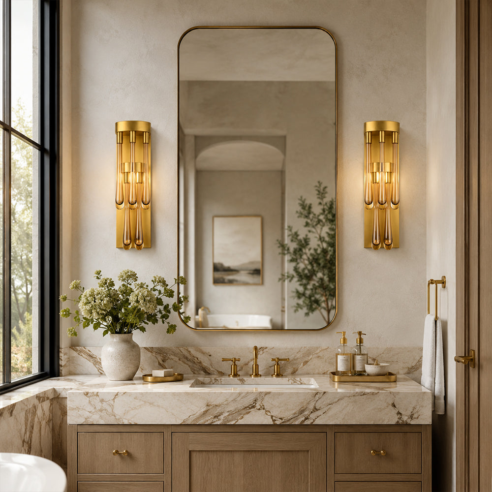 Orvelle Crystal Tubular Wall Sconce 25"H