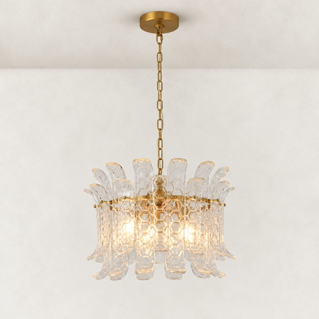Orya Glass Curved Round Chandelier 16"D