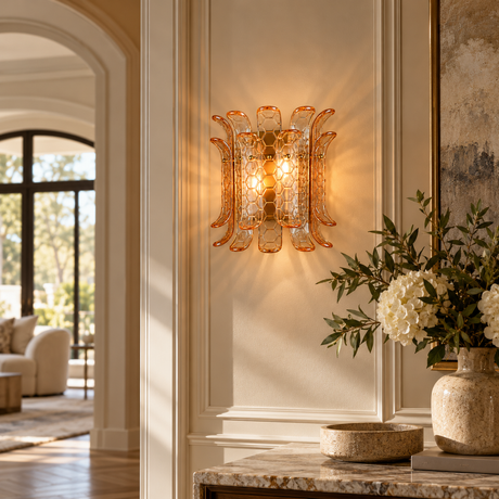 Orya Glass Curved Wall Sconce 12"H