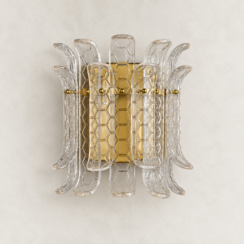 Orya Glass Curved Wall Sconce 12"H