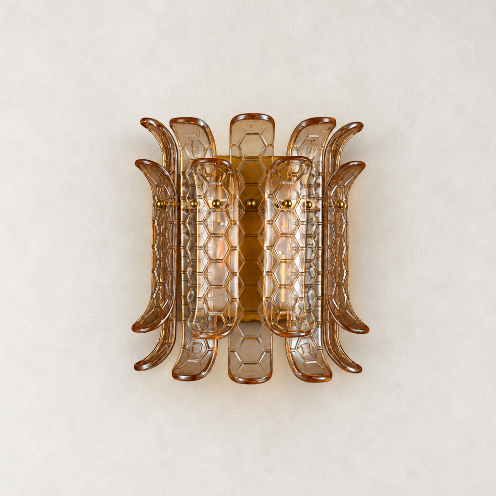 Orya Glass Curved Wall Sconce 12"H