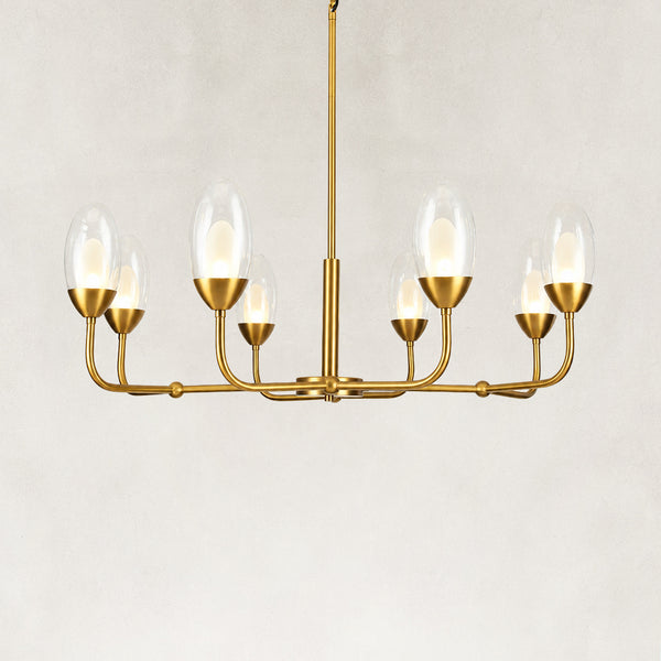 Otto Egg-Shaped Glass Chandelier 37"D