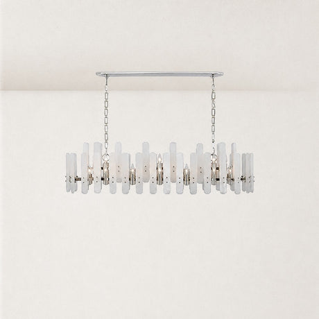 Ovara Elongated Alabaster Linear Chandelier 40"W