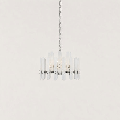 Ovara Elongated Alabaster Oval Chandelier 25"D