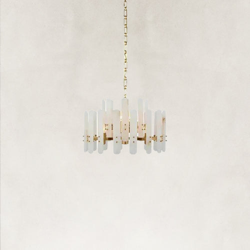 Ovara Elongated Alabaster Oval Chandelier 25