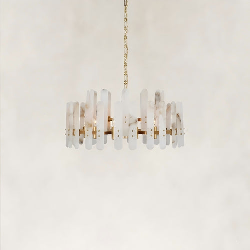 Ovara Elongated Alabaster Oval Chandelier 34