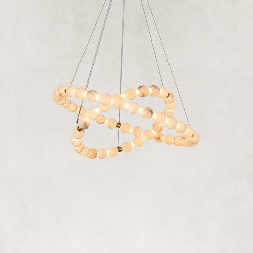 Pearl Double Circle Alabaster Chandelier 32