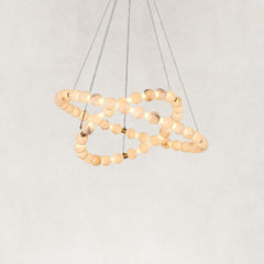Pearl Double Circle Alabaster Chandelier 32