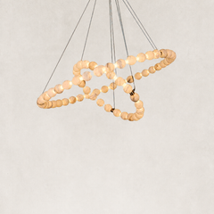 Pearl Double Circle Alabaster Chandelier 40
