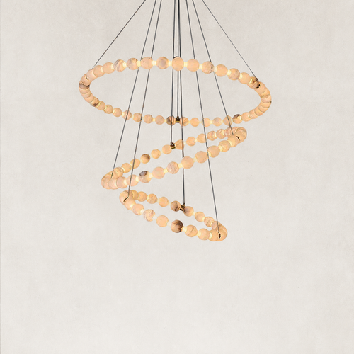 Pearl Triple Circle Alabaster Chandelier 40