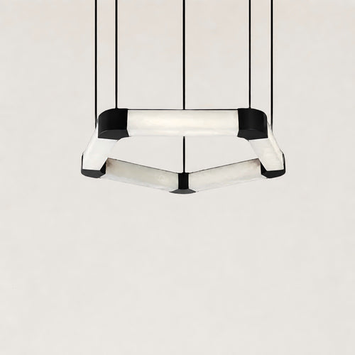 Pentagon Ring Alabaster Chandelier 36