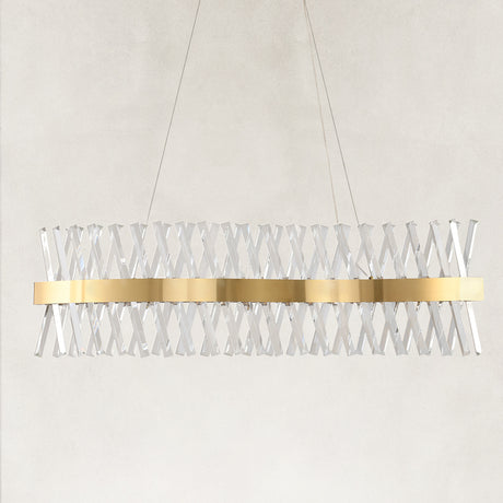 Prisma Crystal Rectangular Chandelier 40"W