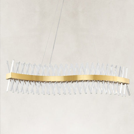 Prisma Crystal Rectangular Chandelier 47"W