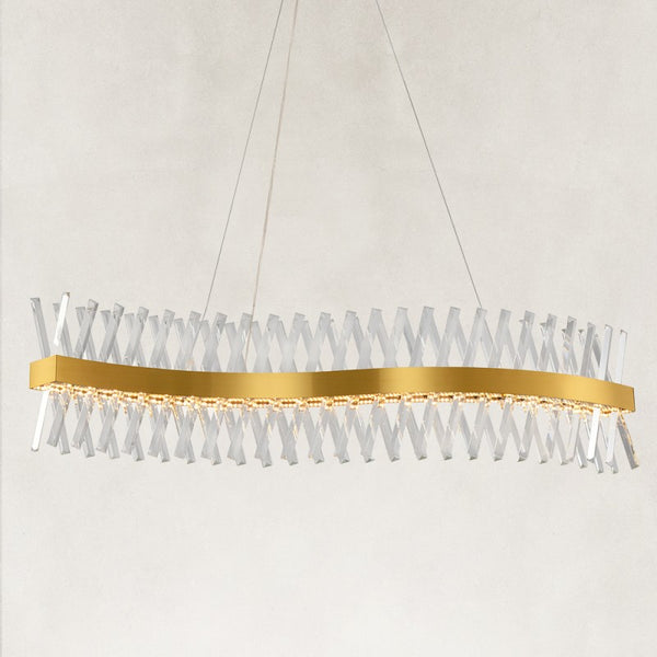 Prisma Crystal Rectangular Chandelier 47"W