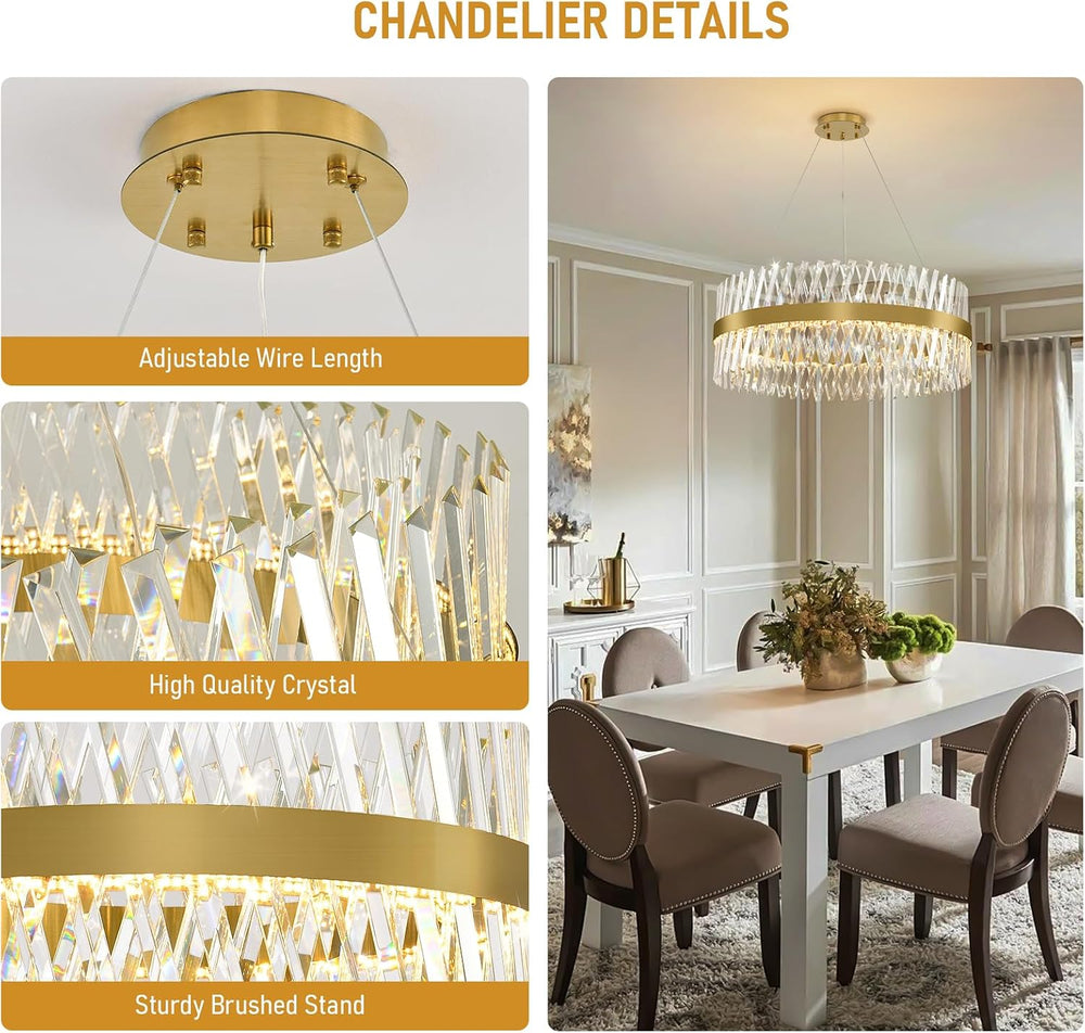 Prisma Crystal Round Chandelier 24"D