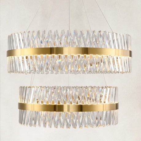 Prisma Crystal 2-Tier Chandelier 40"D