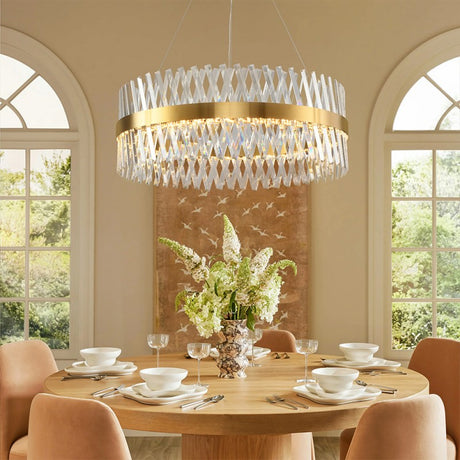 Prisma Crystal Round Chandelier 32"D