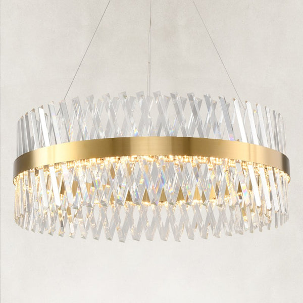 Prisma Crystal Round Chandelier 32"D